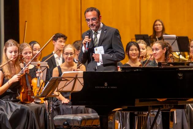 September 26, 2026, International Classical Music Festival Festival of Nations 2026, at the Kurhaus in Bad Wörishofen, Unterallgäu; politician Klaus Holetschek delivers the opening speech on September 26, 2026, Bad Wörishofen Classical Music Festival, September 26, 2026, Bad Wörishofen Classical Music Festival