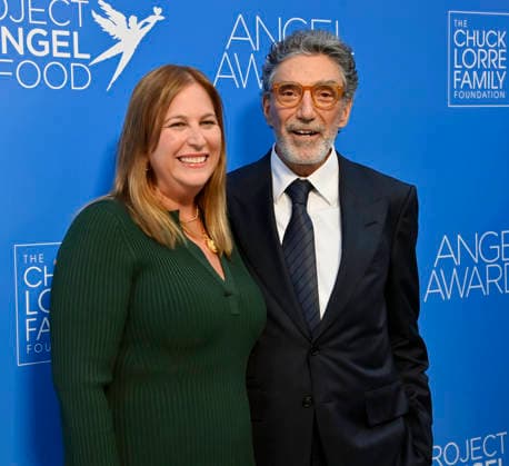 Amy Reisenbach (L) and Chuck Lorre attend Project Angel Food s Angel Awards 2026 at the Chuck Lorre Family Foundation Campus in Los Angeles on Saturday, September 26, 2026. Project Angel Food s mission is to prepare and deliver healthy meals to feed people impacted by serious illness, bringing comfort and hope every day.  LAP2026092611 JIMxRUYMEN
