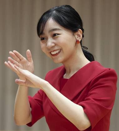 Sign language contest in western Japan Japanese Princess Kako communicates via sign language with winners of a national high school sign language contest in Tottori, western Japan, on Sept. 27, 2026. (Pool photo)  A14AA0005628954P