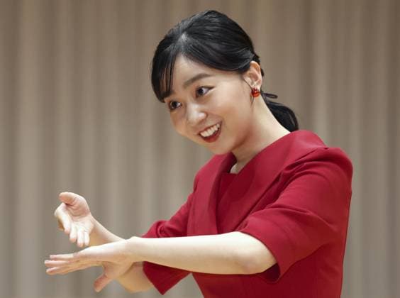 Sign language contest in western Japan Japanese Princess Kako communicates via sign language with winners of a national high school sign language contest in Tottori, western Japan, on Sept. 27, 2026. (Pool photo)  A14AA0005628956P
