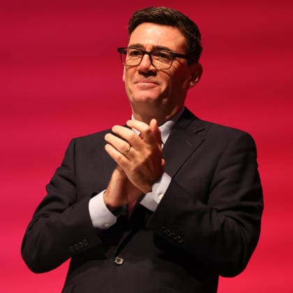 Labour Party Annual Conference 2026 Prime Minister of the United Kingdom Andy Burnham looks on and smiles as the opening speech gets underway during the Labour Party Annual Conference 2026 at Convention Centre, Liverpool, United Kingdom on 27 September 2026 (Photo by Mark Cosgrove News Images) Liverpool Convention Centre Merseyside United Kingdom Copyright: xMarkxCosgrove NewsxImagesx