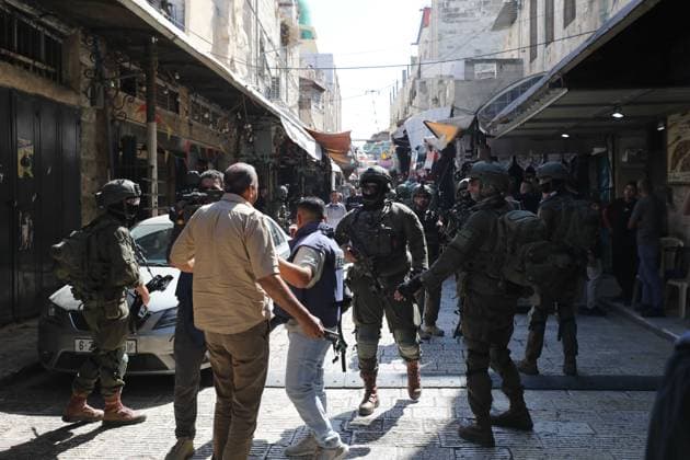 Israeli raid on Nablus NABLUS, WEST BANK, PALESTINE - SEPTEMBER 27: Israeli forces intervene against press members covering an Israeli military raid into the Old City of Nablus in West Bank, Palestine on September 27, 2026. Nedal Eshtayah Anadolu Nablus West Bank. Editorial use only. Please get in touch for any other usage.  Copyright: x2026xAnadoluxNedalxEshtayahx