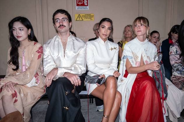 IPA89031984 - Milan, Milan Women™s Fashion Week Spring Summer 2027 - Women™s Fashion, Spring Summer 2027 - HUI fashion show - front row Pictured: Hui Yuan, Simona Guatieri, Giulia Fondati, Sofia  Copyright: xRiccardoxGIordanox xRiccardoxGiordano IPAx IPA89031984