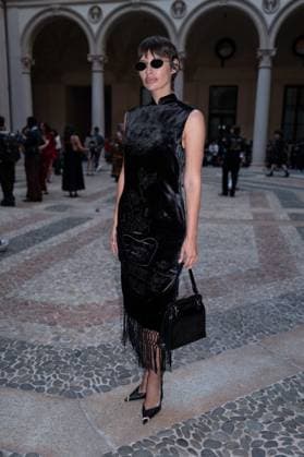 IPA89031981 - Milan, Milan Women™s Fashion Week Spring Summer 2027 - Women™s Fashion, Spring Summer 2027 - HUI fashion show - front row Pictured: Irina Kro Eicke  Copyright: xRiccardoxGIordanox xRiccardoxGiordano IPAx IPA89031981