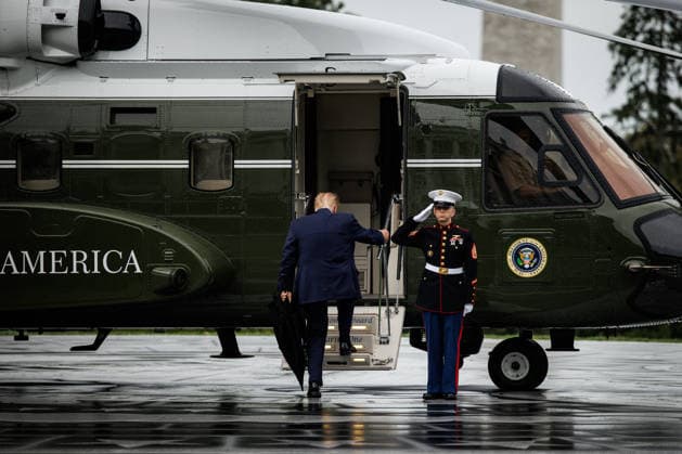 DC: President Trump Departs the White House President Donald Trump boards Marine One on the new South Lawn helipad at the White House on September 27, 2026 in Washington, D.C. Trump is heading to Medinah, Illinois where he will be attending the PGA Tour President’s Cup. (Photo by Samuel Corum Pool ABACAPRESS.COM) Washington DC United States  Copyright: xPool ABACAx