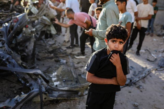 Palestinians Gather at Site of Israeli Strike in Gaza City Palestinians gather at the site of an Israeli airstrike that targeted a vehicle near al-Sinaa junction in Gaza City on September 27, 2026. The strike killed one Palestinian and wounded others, according to local sources. Photo by Bilal Osama apaimages Gaza city Gaza Strip Palestinian Territory 270926_Gaza_BO_01(10) Copyright: xapaimagesxBilalxOsamax xapaimagesx