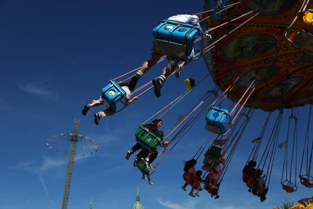 Germany world s largest beer festival Oktoberfest Riders on a ride are seen during the world s largest beer festival Oktoberfest in Munich, Germany, September 27th , 2026 . Photo by Davide Elias Copyright: xDavidexEliasx
