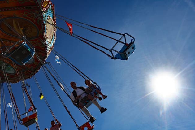 Germany world s largest beer festival Oktoberfest Riders on a ride are seen during the world s largest beer festival Oktoberfest in Munich, Germany, September 27th , 2026 . Photo by Davide Elias Copyright: xDavidexEliasx