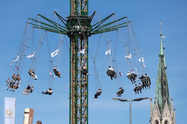 Germany world s largest beer festival Oktoberfest Riders on a ride are seen during the world s largest beer festival Oktoberfest in Munich, Germany, September 27th , 2026 . Photo by Davide Elias Copyright: xDavidexEliasx