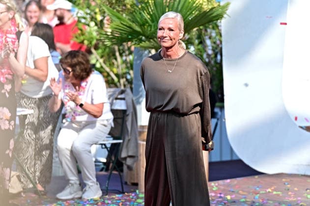 ZDF Fernsehgarten host Andrea Kiwi Kiewel during the ZDF entertainment show Fernsehgarten on September 27, 2026, in Mainz 20260927MWI150636