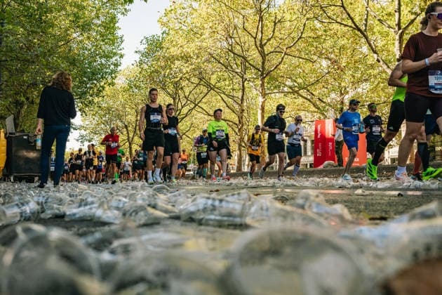 Highlights from the 52nd BMW BERLIN MARATHON on September 27, 2026, in Berlin: Runners on the marathon course and spectators along the route of the 2026 BMW Berlin Marathon