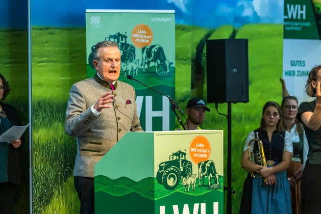 Dr. Frank Nopper, CDU, Mayor of Stuttgart, the state capital. Official opening ceremony of the Agricultural Fair in Bad Cannstatt—Southern Germany’s largest trade fair for agriculture, forestry, and the food industry showcases agricultural machinery and various livestock in modern animal husbandry in exhibition halls an