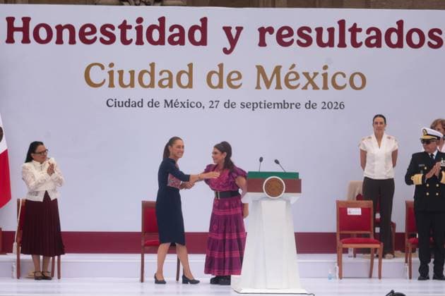 September 27, 2026: TO-45254- Mexico City, September 24, 2026: President Claudia Sheinbaum Pardo delivers her second report on her administration& 039;s work at the Z& xf3;calo in Mexico City, accompanied by Head of Government Clara Brugada Nolina and her cabinet. Photo: Ian Robles .com.mx.TO-45254- Mexico City, September 24, 2026: President Claudia Sheinbaum Pardo delivers her second report on her administration& 039;s work at the Z& xf3;calo in Mexico City, accompanied by Head of Government Clara Brugada Nolina and her cabinet. Photo: Ian Robles .com.mx.TO-45254- Mexico City, September 24, 2026: President Claudia Sheinbaum Pardo delivers her second report on her administration& 039;s work at the Z& xf3;calo in Mexico City, accompanied b - ZUMAcs4_ 20260927_faa_cs4_068 Copyright: xClasosx