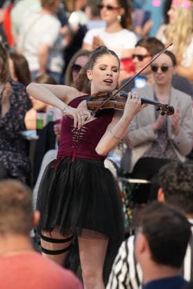 ZDF Fernsehgarten 2026: The Dark Tenor feat. violinist Nina Sofie at the ZDF Fernsehgarten, themed Season Finale, on September 27, 2026, in Mainz, Rhineland-Palatinate, ZDF Fernsehgarten