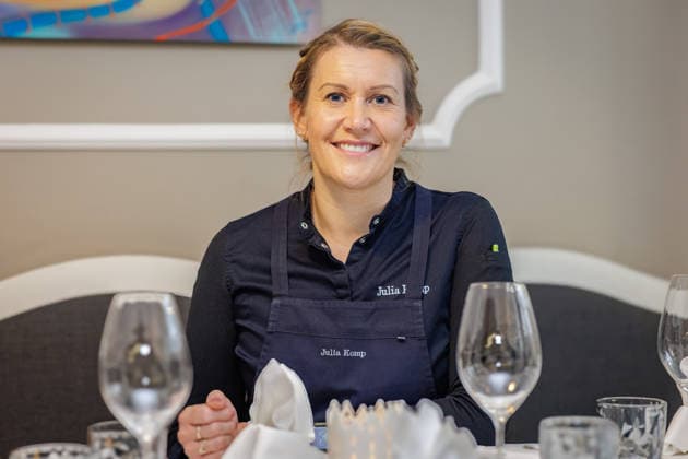 September 27, 2026, Düsseldorf: Julia Komp on the sidelines of a Chefs in Town event at Restaurant Schorn by Lukas Schild in Düsseldorf. Restaurant Schorn by Lukas Schild, Martinstraße, North Rhine-Westphalia, Germany