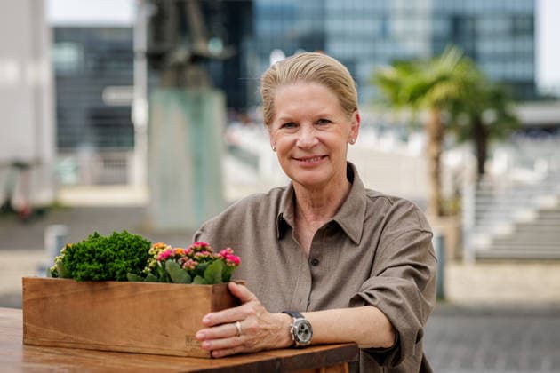 September 27, 2026, Düsseldorf: Cornelia Poletto on the sidelines of a Chefs in Town event at Restaurant Riva in Düsseldorf s Medienhafen. Restaurant Riva, Medienhafen, North Rhine-Westphalia, Germany