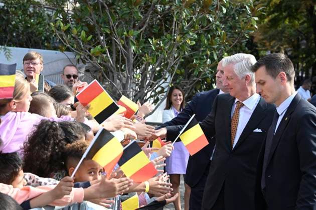 Royal Visit To The Province Of Liege LIÈGE, BELGIUM - SEPTEMBER 29: King Philippe and Queen Mathilde are visiting the province of Liège. The King and Queen will proceed to Place Saint-Lambert (Espace Tivoli) in Liège, where they will meet with local residents. September 29, 2026 in Liège, Belgium, 29 09 2026 Liège Belgium Copyright: xBertxVanxDenxBrouckex