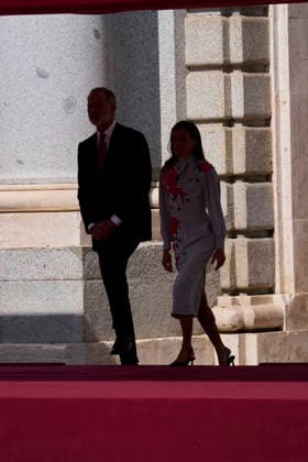 Spanish Royals attends Official reception to Emmanuel Macron and wife King Felipe VI of Spain, Queen Letizia of Spain attends Official reception to Emmanuel Macron, President of the French Republic and Co-Prince of Andorra, Brigitte Macron at Royal Palace on September 29, 2026 in Madrid, Spain Photo by IMAGO MPG Madrid Royal Palace Madrid Spain  Copyright: xMPGx