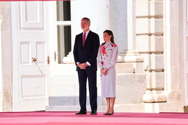 Spanish Royals attends Official reception to Emmanuel Macron and wife King Felipe VI of Spain, Queen Letizia of Spain attends Official reception to Emmanuel Macron, President of the French Republic and Co-Prince of Andorra, Brigitte Macron at Royal Palace on September 29, 2026 in Madrid, Spain Photo by IMAGO MPG Madrid Royal Palace Madrid Spain  Copyright: xMPGx