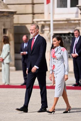 Spanish Royals attends Official reception to Emmanuel Macron and wife King Felipe VI of Spain, Queen Letizia of Spain attends Official reception to Emmanuel Macron, President of the French Republic and Co-Prince of Andorra, Brigitte Macron at Royal Palace on September 29, 2026 in Madrid, Spain Photo by IMAGO MPG Madrid Royal Palace Madrid Spain  Copyright: xMPGx
