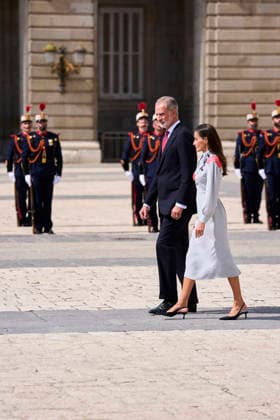Spanish Royals attends Official reception to Emmanuel Macron and wife King Felipe VI of Spain, Queen Letizia of Spain attends Official reception to Emmanuel Macron, President of the French Republic and Co-Prince of Andorra, Brigitte Macron at Royal Palace on September 29, 2026 in Madrid, Spain Photo by IMAGO MPG Madrid Royal Palace Madrid Spain  Copyright: xMPGx