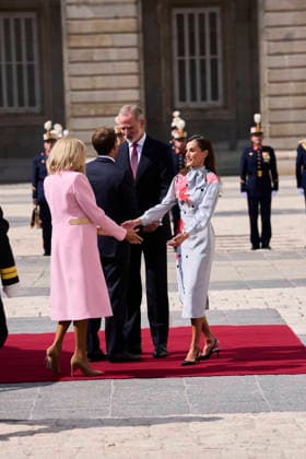 Spanish Royals attends Official reception to Emmanuel Macron and wife King Felipe VI of Spain, Queen Letizia of Spain, Emmanuel Macron, President of the French Republic and Co-Prince of Andorra, Brigitte Macron attends Official reception at Royal Palace on September 29, 2026 in Madrid, Spain Photo by IMAGO MPG Madrid Royal Palace Madrid Spain  Copyright: xMPGx