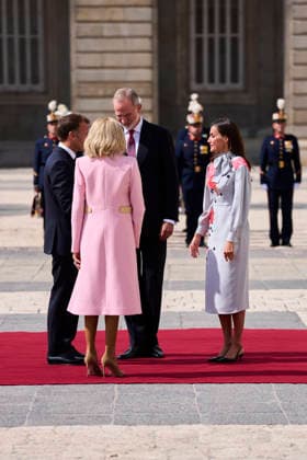 Spanish Royals attends Official reception to Emmanuel Macron and wife King Felipe VI of Spain, Queen Letizia of Spain, Emmanuel Macron, President of the French Republic and Co-Prince of Andorra, Brigitte Macron attends Official reception at Royal Palace on September 29, 2026 in Madrid, Spain Photo by IMAGO MPG Madrid Royal Palace Madrid Spain  Copyright: xMPGx