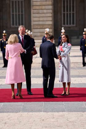 Spanish Royals attends Official reception to Emmanuel Macron and wife King Felipe VI of Spain, Queen Letizia of Spain, Emmanuel Macron, President of the French Republic and Co-Prince of Andorra, Brigitte Macron attends Official reception at Royal Palace on September 29, 2026 in Madrid, Spain Photo by IMAGO MPG Madrid Royal Palace Madrid Spain  Copyright: xMPGx