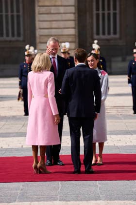 Spanish Royals attends Official reception to Emmanuel Macron and wife King Felipe VI of Spain, Queen Letizia of Spain, Emmanuel Macron, President of the French Republic and Co-Prince of Andorra, Brigitte Macron attends Official reception at Royal Palace on September 29, 2026 in Madrid, Spain Photo by IMAGO MPG Madrid Royal Palace Madrid Spain  Copyright: xMPGx