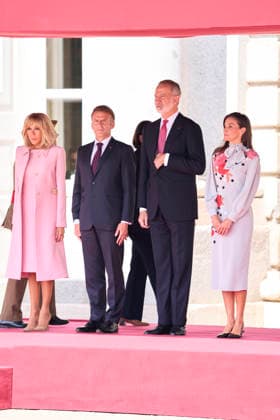 Spanish Royals attends Official reception to Emmanuel Macron and wife King Felipe VI of Spain, Queen Letizia of Spain, Emmanuel Macron, President of the French Republic and Co-Prince of Andorra, Brigitte Macron attends Official reception at Royal Palace on September 29, 2026 in Madrid, Spain Photo by IMAGO MPG Madrid Royal Palace Madrid Spain  Copyright: xMPGx
