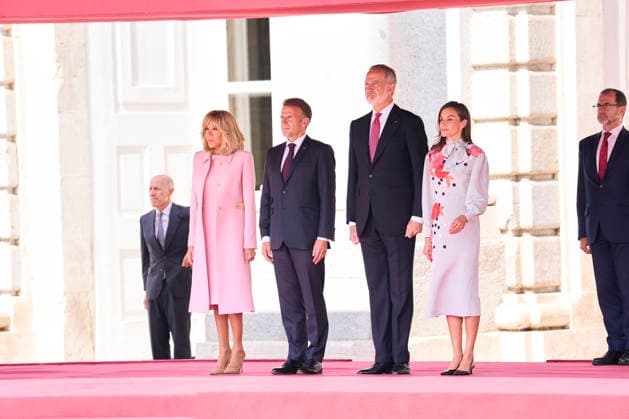Spanish Royals attends Official reception to Emmanuel Macron and wife King Felipe VI of Spain, Queen Letizia of Spain, Emmanuel Macron, President of the French Republic and Co-Prince of Andorra, Brigitte Macron attends Official reception at Royal Palace on September 29, 2026 in Madrid, Spain Photo by IMAGO MPG Madrid Royal Palace Madrid Spain  Copyright: xMPGx