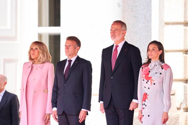 Spanish Royals attends Official reception to Emmanuel Macron and wife King Felipe VI of Spain, Queen Letizia of Spain, Emmanuel Macron, President of the French Republic and Co-Prince of Andorra, Brigitte Macron attends Official reception at Royal Palace on September 29, 2026 in Madrid, Spain Photo by IMAGO MPG Madrid Royal Palace Madrid Spain  Copyright: xMPGx