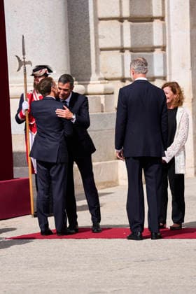Spanish Royals attends Official reception to Emmanuel Macron and wife King Felipe VI of Spain, Emmanuel Macron, President of the French Republic and Co-Prince of Andorra, Pedro Sanchez, Prime Minister attends Official reception at Royal Palace on September 29, 2026 in Madrid, Spain Photo by IMAGO MPG Madrid Royal Palace Madrid Spain  Copyright: xMPGx