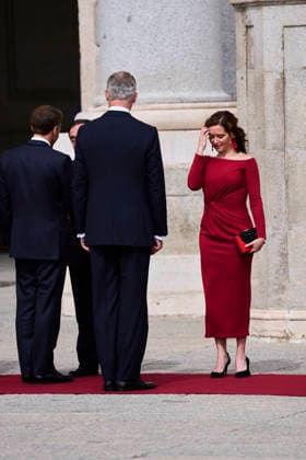 Spanish Royals attends Official reception to Emmanuel Macron and wife King Felipe VI of Spain, Emmanuel Macron, President of the French Republic and Co-Prince of Andorra, Isabel Diaz Ayuso, President of Madrid attends Official reception at Royal Palace on September 29, 2026 in Madrid, Spain Photo by IMAGO MPG Madrid Royal Palace Madrid Spain  Copyright: xMPGx