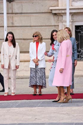 Spanish Royals attends Official reception to Emmanuel Macron and wife Queen Letizia of Spain, Brigitte Macron, Marta Carazo, Chief of Queen Letizia™ Secretary, Rosa Lerchundi, DIRCOM of Spanish Royal House attends Official reception at Royal Palace on September 29, 2026 in Madrid, Spain Photo by IMAGO MPG Madrid Royal Palace Madrid Spain  Copyright: xMPGx