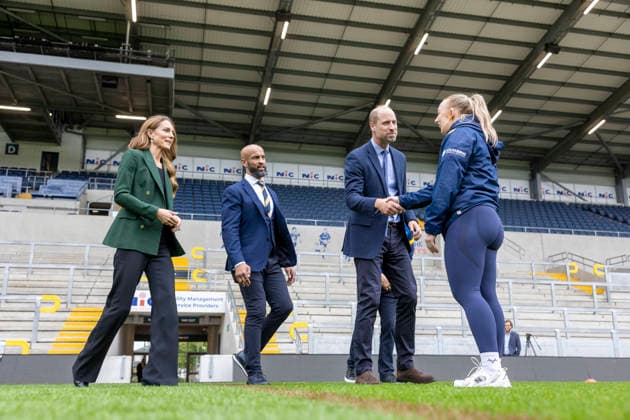 Royal visit, Leeds. JG Sept 2026 POOL Picture: James Glossop The Times & Sunday Times The Prince and Princess of Wales are seen during a visit to AMT Headingley Stadium, the home of the Leeds Rhinos rugby team where they learned how the club and the Leeds Rhinos Foundation are changing lives through the power of sport. Their Royal Highnesses met with Jamie Jones Buchanan MBE (beard and yellow blue striped tie), CEO of the Leeds Rhinos and a lifelong friend of Rob Burrow CBE. 29 09 2026, Credit:James Glossop PA ROTA - B68 Avalon UK  Copyright: xJamesxGlossopx xPAxROTAx-xB68x xAvalonx 1139203351