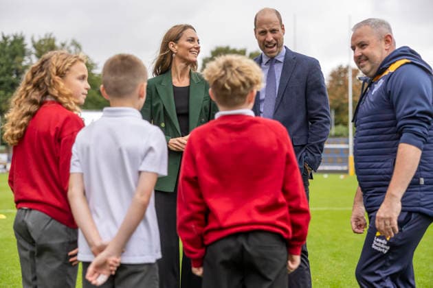 Royal visit, Leeds. JG Sept 2026 POOL Picture: James Glossop The Times & Sunday Times The Prince and Princess of Wales are seen during a visit to AMT Headingley Stadium, the home of the Leeds Rhinos rugby team where they learned how the club and the Leeds Rhinos Foundation are changing lives through the power of sport. Their Royal Highnesses met with Jamie Jones Buchanan MBE (beard and yellow blue striped tie), CEO of the Leeds Rhinos and a lifelong friend of Rob Burrow CBE. 29 09 2026, Credit:James Glossop PA ROTA - B68 Avalon UK  Copyright: xJamesxGlossopx xPAxROTAx-xB68x xAvalonx 1139203353
