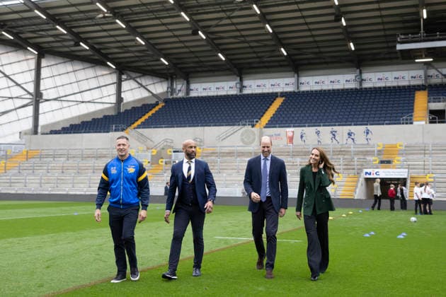 Royal visit, Leeds. JG Sept 2026 POOL Picture: James Glossop The Times & Sunday Times The Prince and Princess of Wales are seen during a visit to AMT Headingley Stadium, the home of the Leeds Rhinos rugby team where they learned how the club and the Leeds Rhinos Foundation are changing lives through the power of sport. Their Royal Highnesses met with Jamie Jones Buchanan MBE (beard and yellow blue striped tie), CEO of the Leeds Rhinos and a lifelong friend of Rob Burrow CBE. 29 09 2026, Credit:James Glossop PA ROTA - B68 Avalon UK  Copyright: xJamesxGlossopx xPAxROTAx-xB68x xAvalonx 1139203390