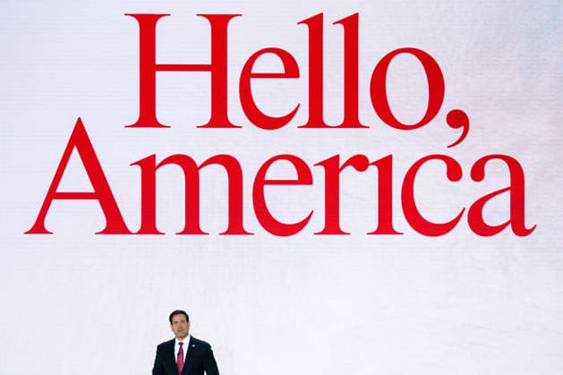 US Secretary of State Marco Rubio speaks during an event launching America.gov at Andrew W. Mellon Auditorium in Washington, DC on Tuesday, September 29, 2026. America.gov is an AI-powered platform designed to simplify access to information and services offered by the U.S. federal government.  WAP20260929531 ANNABELLExGORDON