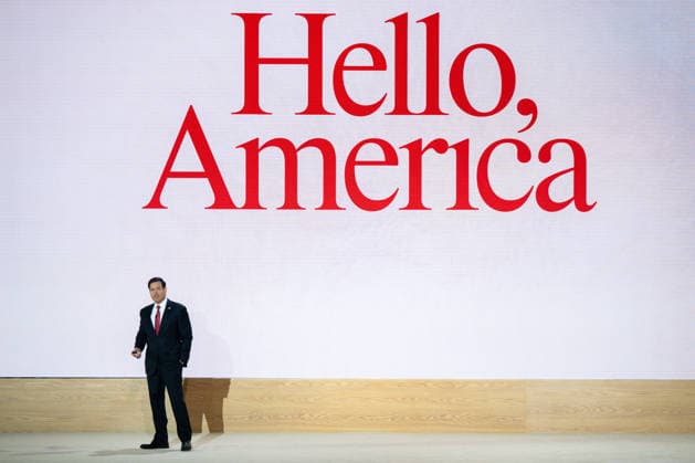 US Secretary of State Marco Rubio speaks during an event launching America.gov at Andrew W. Mellon Auditorium in Washington, DC on Tuesday, September 29, 2026. America.gov is an AI-powered platform designed to simplify access to information and services offered by the U.S. federal government.  WAP20260929532 ANNABELLExGORDON