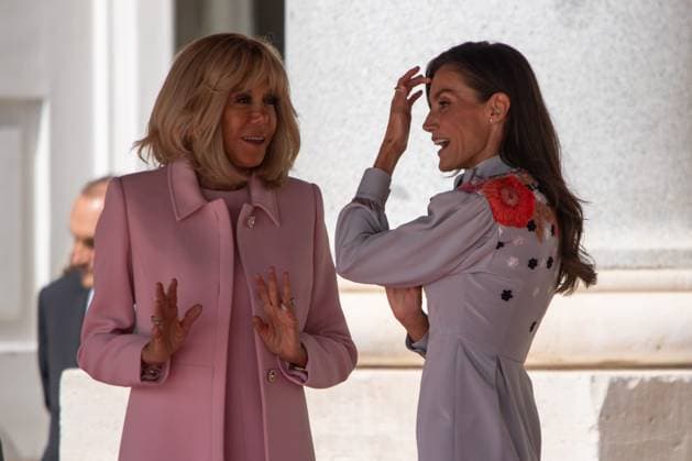 September 29, 2026, Madrid, Spain: First Lady Brigitte Macron and Queen Letizia are seen during the official reception with military honors for the President of the French Republic, Emmanuel Macron, and First Lady Brigitte Macron, hosted by the King and Queen of Spain at the Royal Palace of Madrid. Madrid Spain - ZUMAs197 20260929_aaa_s197_221 Copyright: xDavidxCanalesx