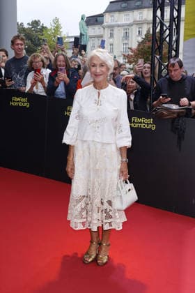 Helen Mirren attends an awards ceremony at Cinemaxx Dammtor on September 29, 2026, in Hamburg, Germany, where she receives the Douglas Sirk Award at the 34th Filmfest Hamburg, Germany