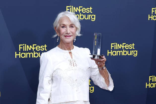 Helen Mirren attends an awards ceremony at Cinemaxx Dammtor on September 29, 2026, in Hamburg, Germany, where she receives the Douglas Sirk Award at the 34th Filmfest Hamburg, Germany