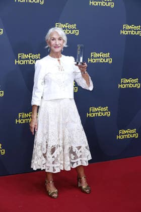 Helen Mirren attends an awards ceremony at Cinemaxx Dammtor on September 29, 2026, in Hamburg, Germany, where she receives the Douglas Sirk Award at the 34th Filmfest Hamburg, Germany
