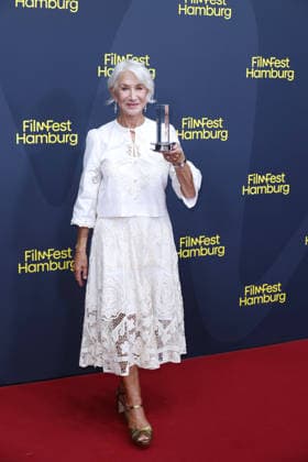 Helen Mirren attends an awards ceremony at Cinemaxx Dammtor on September 29, 2026, in Hamburg, Germany, where she receives the Douglas Sirk Award at the 34th Filmfest Hamburg, Germany