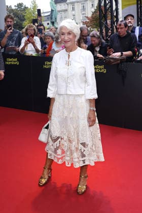 Helen Mirren attends an awards ceremony to present the Douglas Sirk Award at Cinemaxx Dammtor on September 29, 2026, in Hamburg, Germany. Helen Mirren receives the Douglas Sirk Award at the 34th Filmfest Hamburg in Germany.