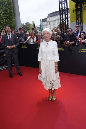 Helen Mirren attends an awards ceremony to present the Douglas Sirk Award at Cinemaxx Dammtor on September 29, 2026, in Hamburg, Germany. Helen Mirren receives the Douglas Sirk Award at the 34th Filmfest Hamburg in Germany.