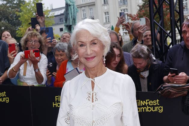 Helen Mirren attends an awards ceremony to present the Douglas Sirk Award at Cinemaxx Dammtor on September 29, 2026, in Hamburg, Germany. Helen Mirren receives the Douglas Sirk Award at the 34th Filmfest Hamburg in Germany.