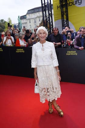 Helen Mirren attends an awards ceremony to present the Douglas Sirk Award at Cinemaxx Dammtor on September 29, 2026, in Hamburg, Germany. Helen Mirren receives the Douglas Sirk Award at the 34th Filmfest Hamburg in Germany.
