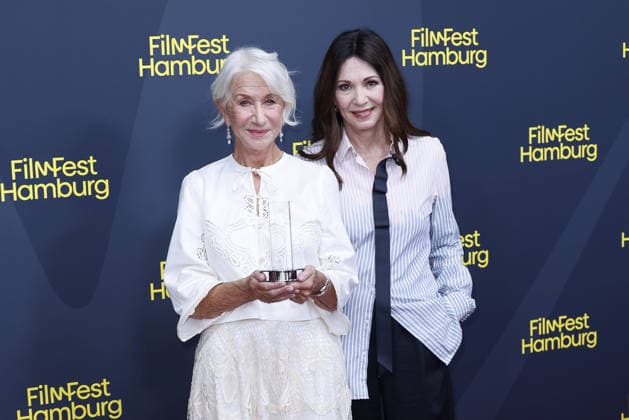 Helen Mirren and German actress Iris Berben attend the Douglas Sirk Award ceremony at Cinemaxx Dammtor on September 29, 2026, in Hamburg, Germany. Helen Mirren receives the Douglas Sirk Award at the 34th Filmfest Hamburg, Germany.